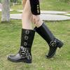 Fashion Fashion 2025 Belt Buckle Women's Boots New Metal Decoration Modern Boots Women Winter Rome Retro Best Seller Knee-High Boots