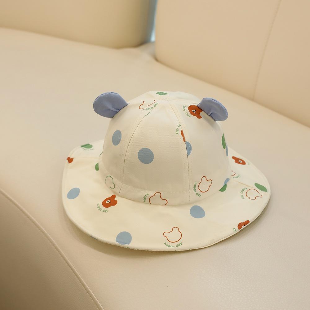 

Bear Dots Baby Bucket Hats For Children Summer New Sunhat Kids Fishing Hat Sunshade Visor Boys Girls Outdoor Cartoon Beach Cap