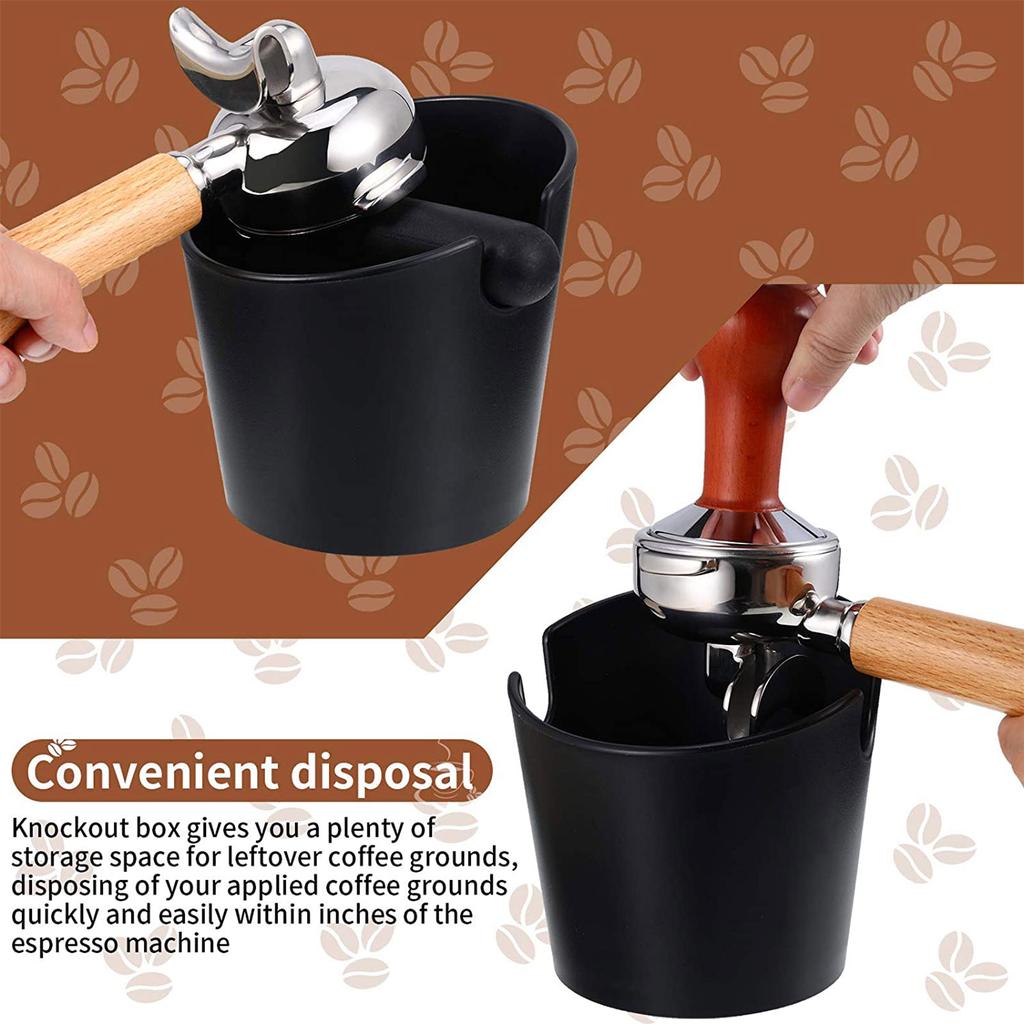 Coffee Knock Box Espresso Knock Box Shock-Absorbent Durable Barista Espresso Dump Bin For Coffee Ground Non-Slip Base