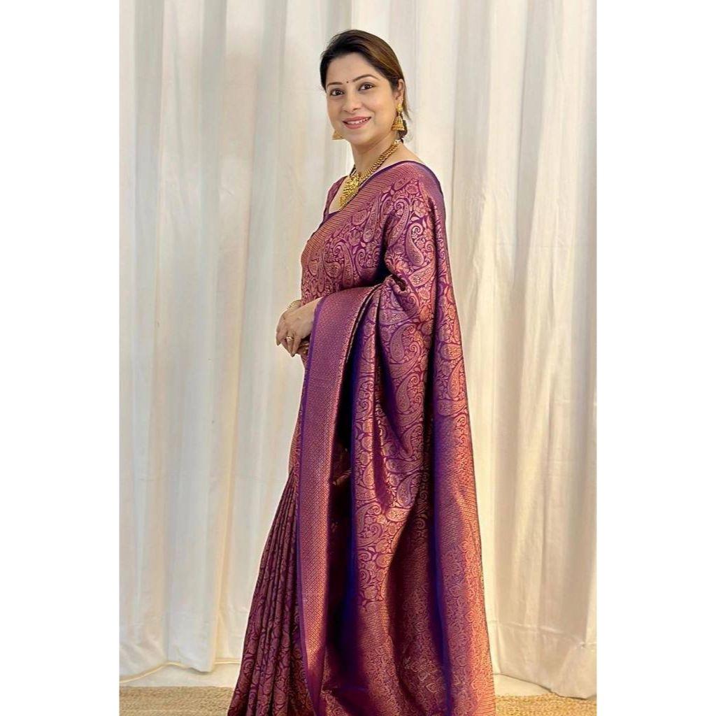 BESTSELLER COLLECTION | Soft Lichi Silk Saree with Rich Jacquard Elegance