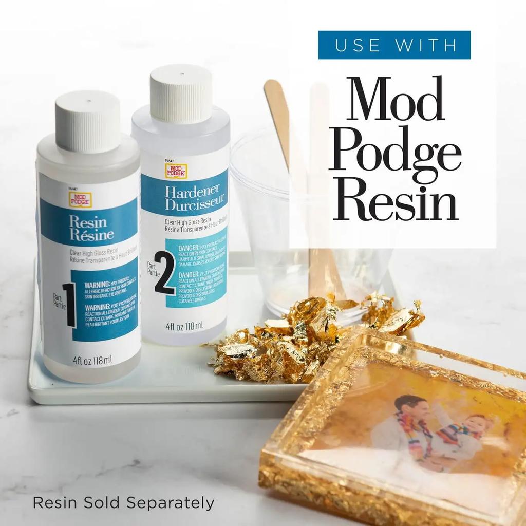 Mod Podge Epoxy Resin Pouring Round Wood Coasters 4" X 4" Set of 4