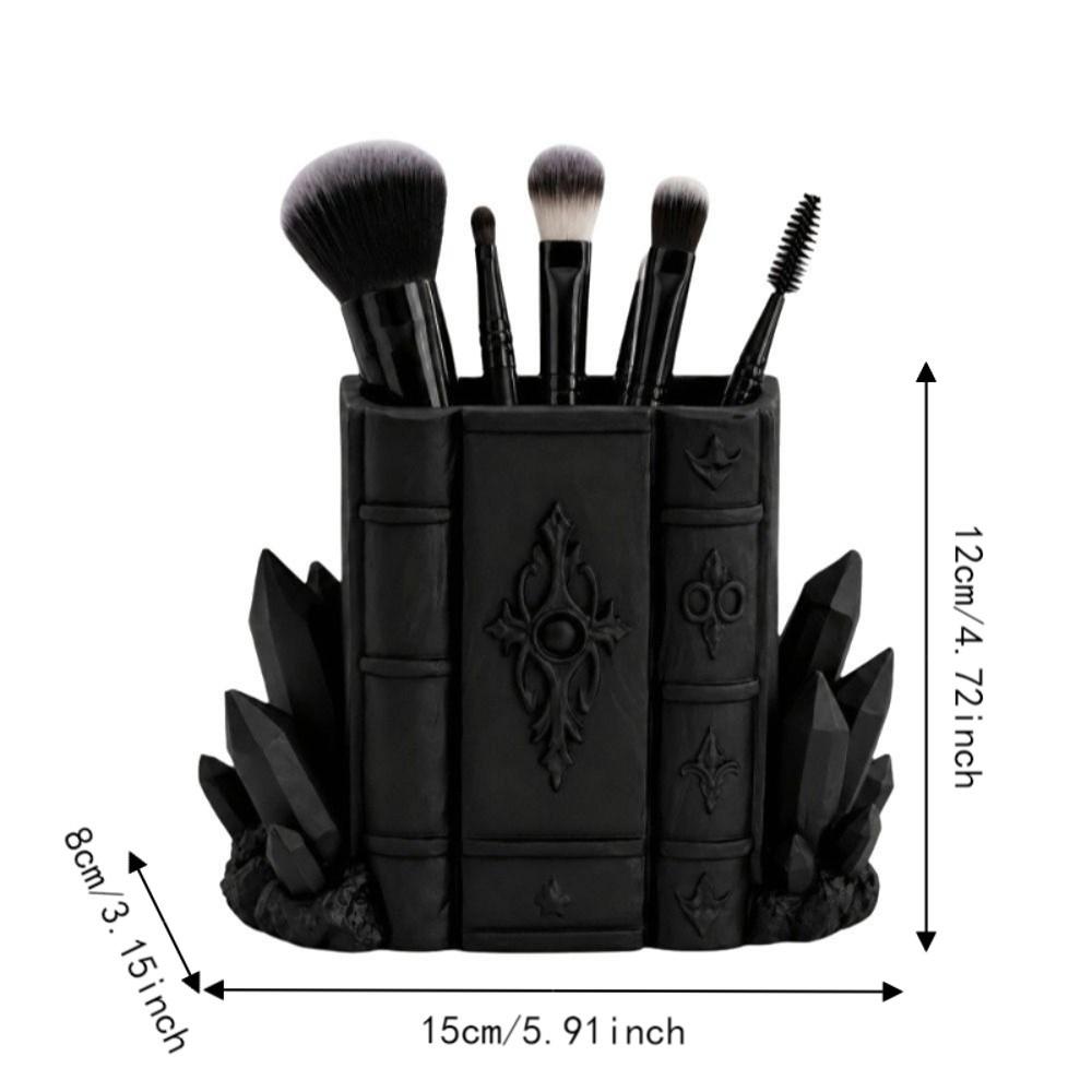Gothic Style Magic Book Crystal Pen Holder Large Capacity Makeup Brush Storage Box for Home