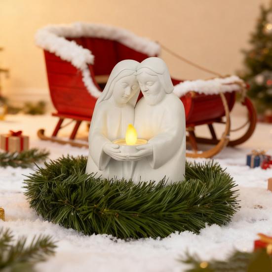 Candlestick Lamp Candle Holder Tealight Crib Advent Wreath Angel Shape Candlestick Lamp Christmas Holiday Decoration