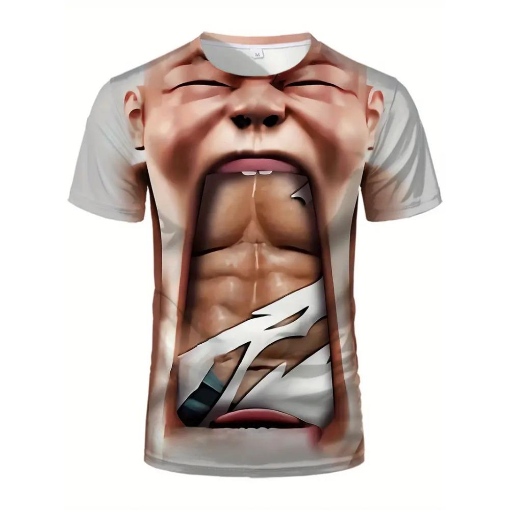3d Print T Shirt For Men Funny Chest Hair Muscle Ugly Tee Tops Summer Short Sleeve Causal Men's Tshirts Streetwear Harajuku Tops