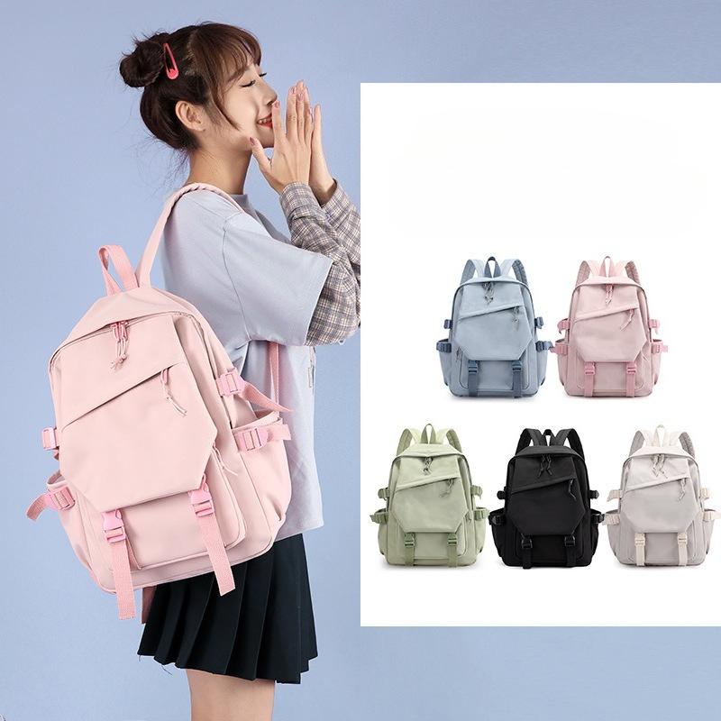 Retro Graffiti Color-block Backpack Japanese Style Artistic School Bag for High School Students