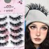 3D Silk Fiber Eyelash Extension Thick Cross Voluminous Lashes Woman's Fashion False Eyelashes