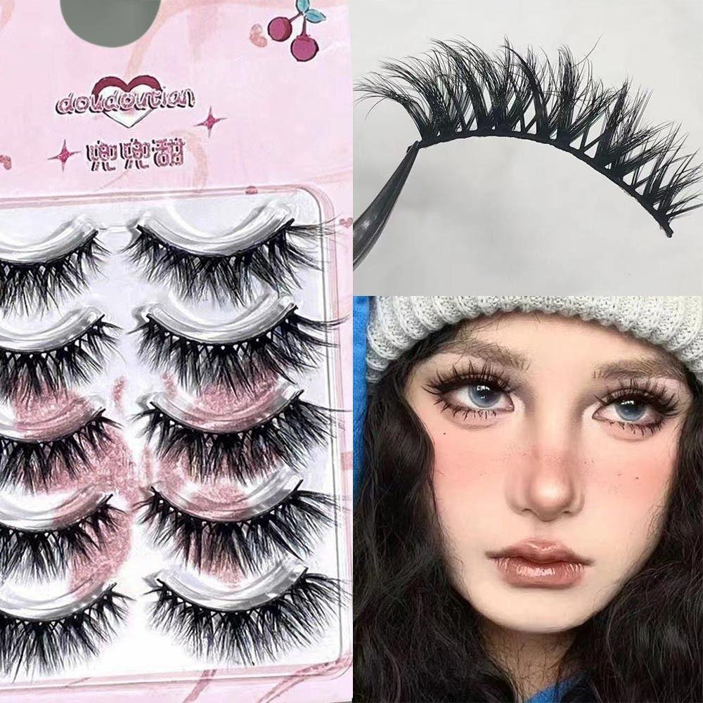 3D Silk Fiber Eyelash Extension Thick Cross Voluminous Lashes Woman's Fashion False Eyelashes