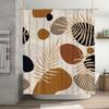 Natural Leaves Pattern Shower Curtain Modern Bath Decor For Home Decoration