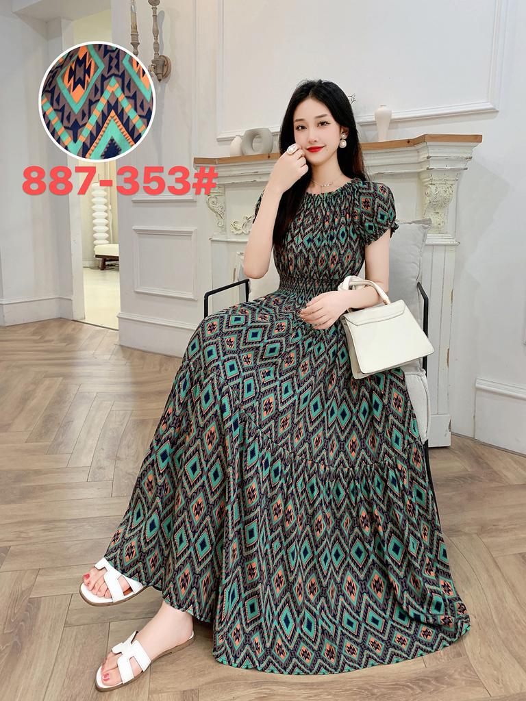 Seaside vacation beach dress cotton floral dress female shabahemi muslim