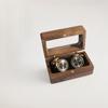 Rectangular Black Walnut Cufflinks Box Double Slot Jewelry Ring Holder Wooden Ring Box  Couples