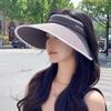 UPF + new big eaves empty top sunscreen hat women's UV protection face small sun hat cycling face cover sun hat