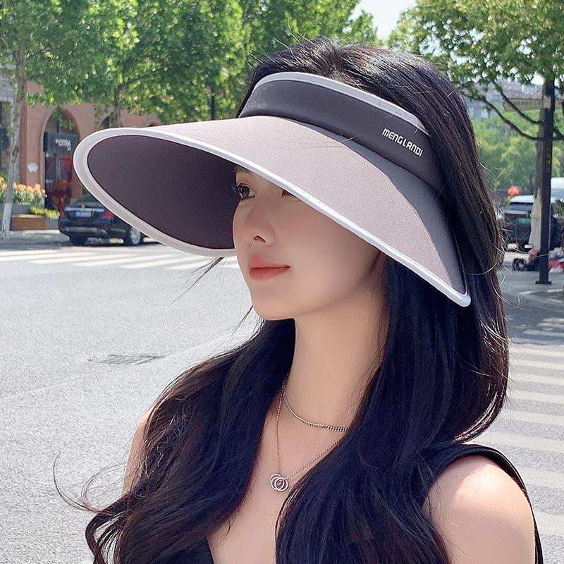 UPF + new big eaves empty top sunscreen hat women's UV protection face small sun hat cycling face cover sun hat