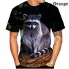 Summer Round Neck 3D Cute Funny Raccoon Graphic Print Top Fashionable Casual Short Sleeved Men's T-shirts