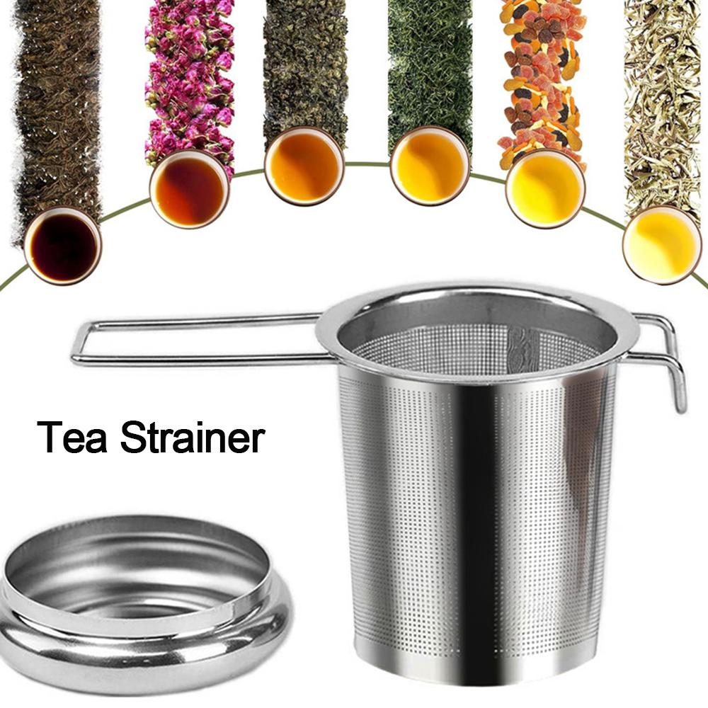 Stainless Steel Mesh Tea Infuser with Lid Reusable Cup Strainer Loose Leaf Spice Filter for Teapots Mugs Cup To Steep Tea