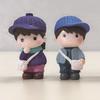 4 PCS Cartoon Shoulder Bag Couple Doll Creative Bedroom Desktop DIY Ornament Boy Girl Doll Miniature Doll Valentine's Day Gift