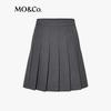 MO&Co. C+ Collection Wool-Blend High-Waisted Pleated A-Line Midi Skirt