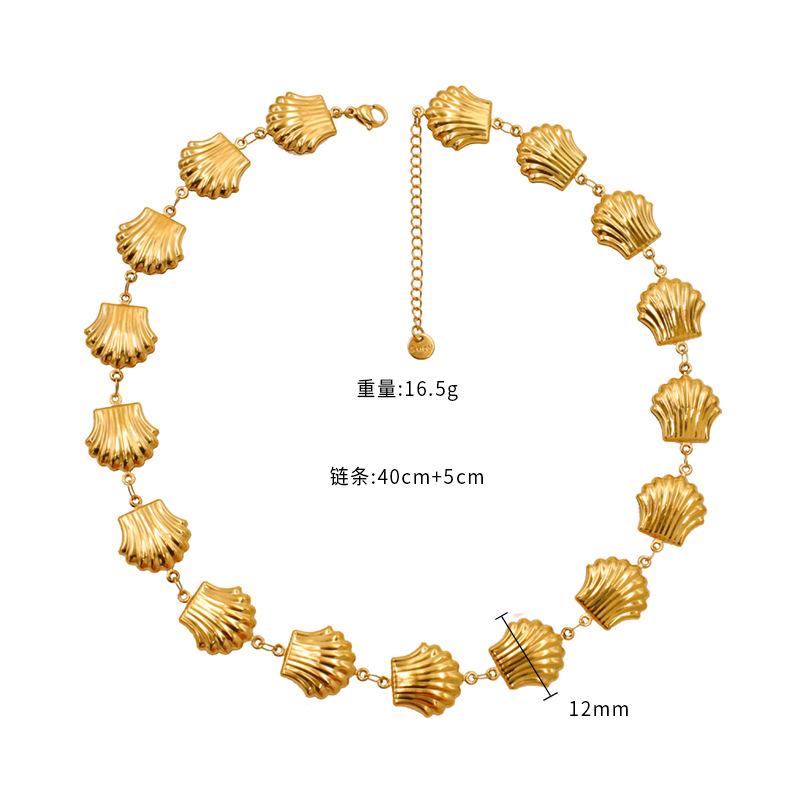 Fashion Shell Seaside Summer Titanium Steel Jewelry Earrings Bracelet Necklace Temperament Women Do Not Fade Stainless Steel