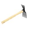 Hand Hoe Rake Tool Carbon Steel Wooden Handle Gardening Digger for Weeding Harvesting Digging Planti
