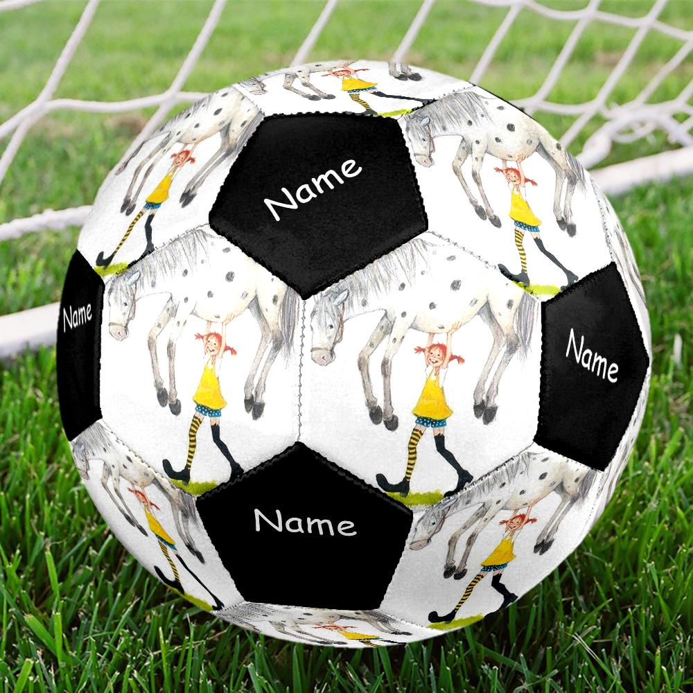 Custom Name Pippi Longstocking Theme Size 5 Soccer Ball, Suitable for Both Indoor and Outdoor Matches, a Gift Suitable for Everyone.