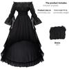 Medieval Victorian Womens Off Shoulder Dress With Linen Fabric For Halloween Renaissance Fair Performances