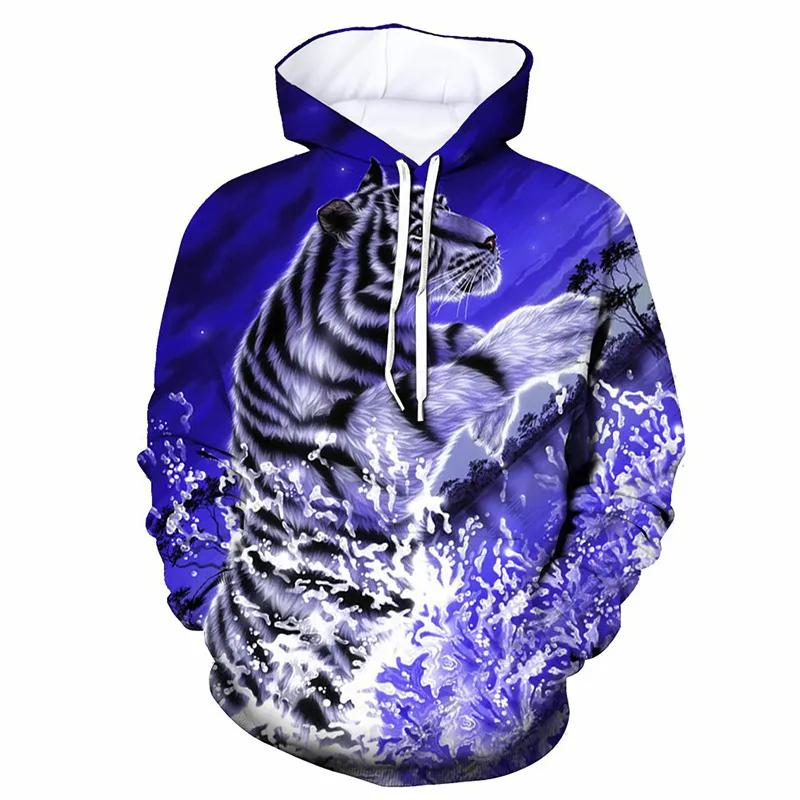 Autumn Winter Hoodies Animal Tiger 3D Print Streetwear Men Women Oversized Sweatshirts Hoodie Pullovers Tracksuits Man Clothing