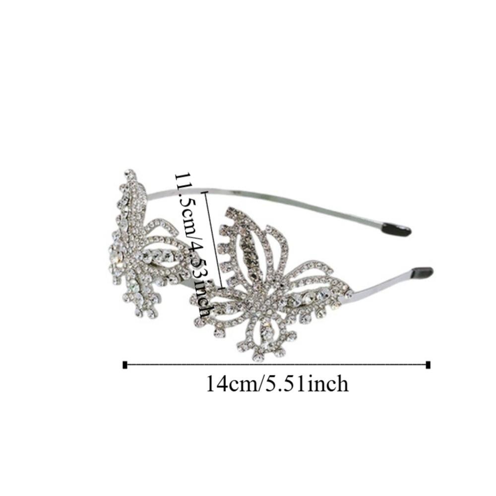 Shiny Butterfly Headband Glamorous Crystal Headwear Fashion Rhinestone Hair Band  Girls Accessories
