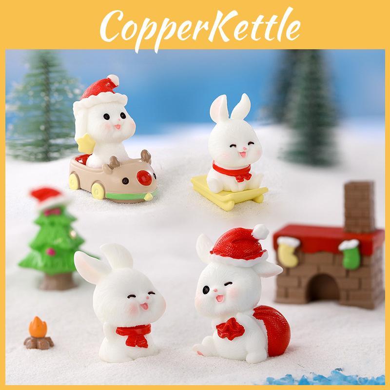 Verspielte Weihnachts-Hasen-Harzdeko Perfekt für Feiertagsszenen und Ausstellungen