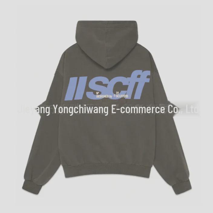 "2024 Harajuku Retro Hooded Letter Print Sweater – Euro-American Hip-Hop Style"