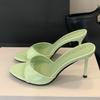 Fashion Luxury Female Slides Footwear Ladies High Heels Pumps Shoes 2025 New  Fashion Round Toe Slip On Women Stiletto Heels Shoes
