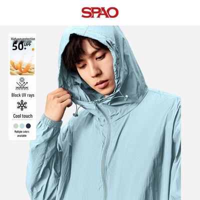 SPAO Men's UPF50+ Hooded Ice Silk Sun Protection Jacket