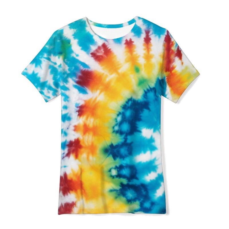 Ropa de Verano para Niños con Estampado Digital 3D, Pigmento Colorido, Holgada, Casual, Moda, Camiseta de Manga Corta