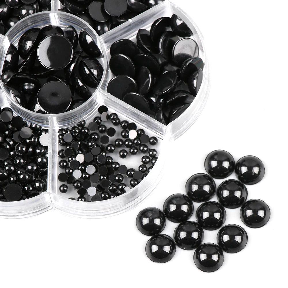 500Pcs Doll Making Eyes Reusable Resin Button Eyes Black Multiple Sizes DIY Craft Stuffed Animal Toy Bear Eye for Plush Toy Doll