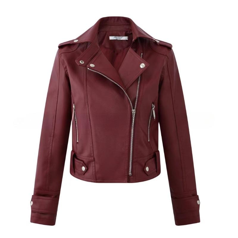 New Autumn and Winter Women's Leather Short Jacket Korean Style Slim Large Size For Women PU Washable Motorcycle Women's Leather Jacket
