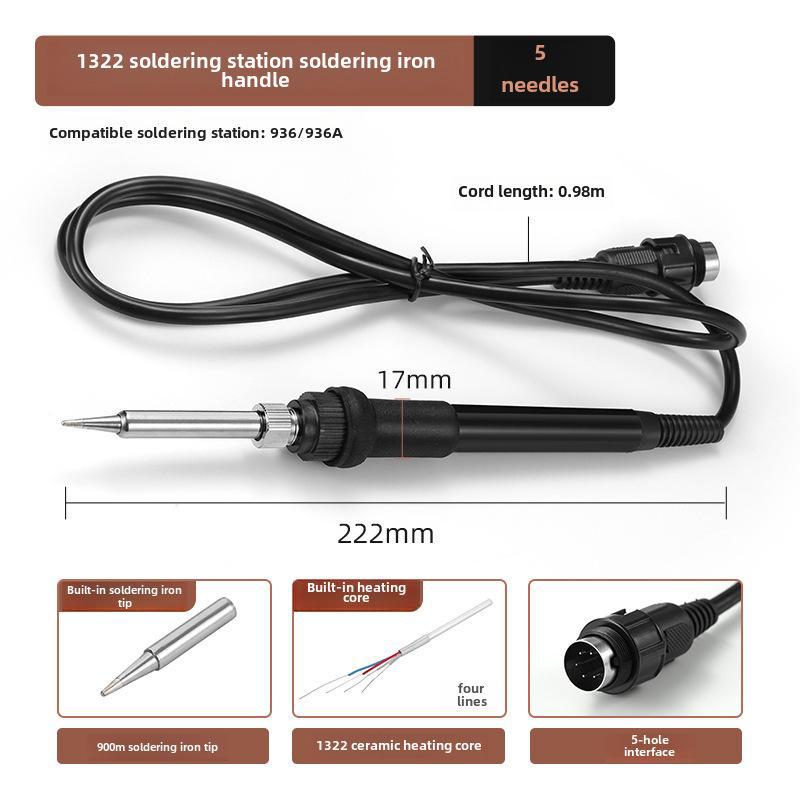 936 Adjustable Temperature Soldering Station Handle with 1321/1322 Metal Heating Core