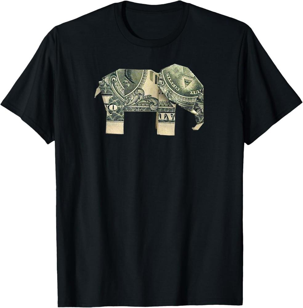 

Elephant Dollar Bill Origami Gift Tee Unisex T-Shirt 3XL