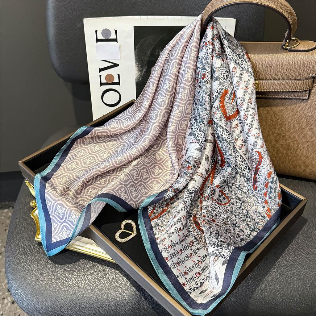 100% Pure Silk Scarf Women Neck Hair Headband Poncho Pashmina Foulard Female Bandana Scarves Hijab Shawl Square Headkerchief