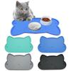 Silicone Pet Feeder Mats Cat-shaped Cat Placemat Portable Pet Bowl Mat  Kitten Feeding