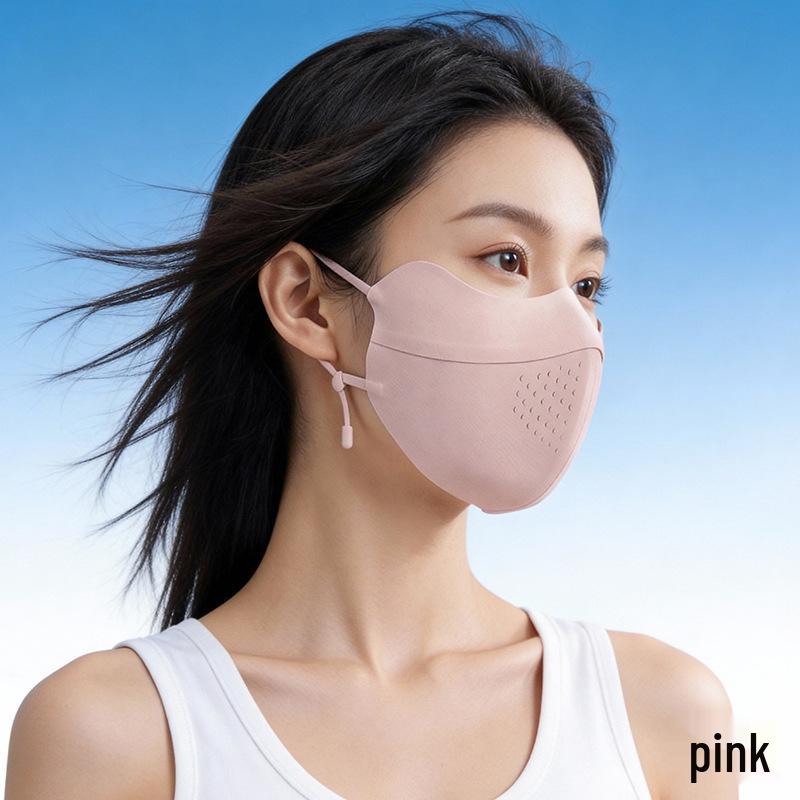 Women s 3D Stereoscopic Ice Silk Sun Mask - UV Protection UPF50+, Breathable, Seamless, Cooling, Eye Corner Shield One Size