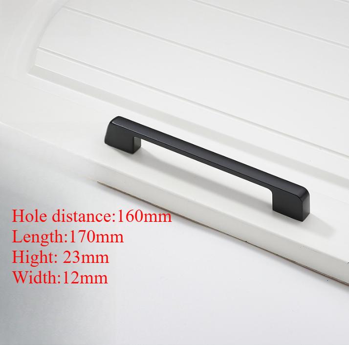 1/5pcs Black Cabinet Handles Solid Kitchen Cupboard Pulls Drawer Knobs Furniture Hardware Cabinet Pulls Cupboard Handles Knobs