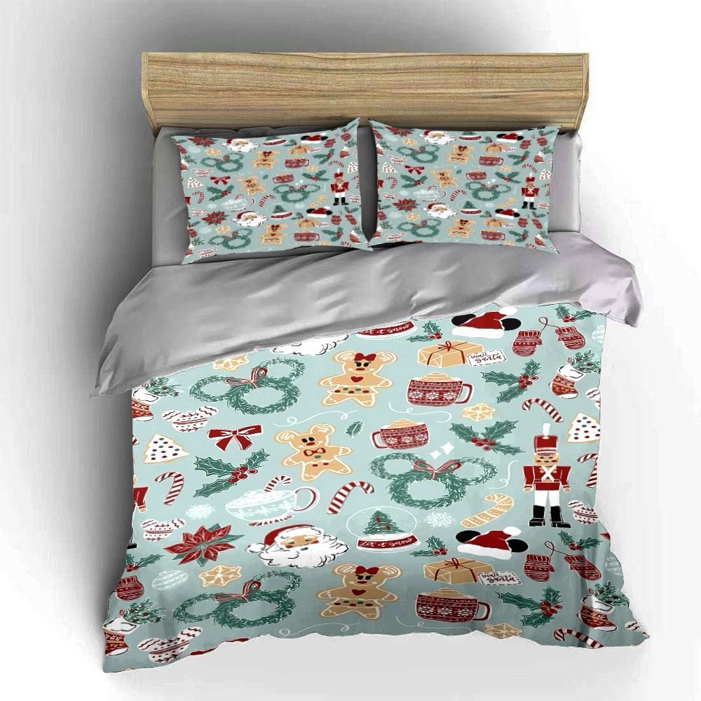 Gingerbread Figures, Holly Wreaths. Bedding Sets Duvet Cover Sets Duvet Covers Pillowcases(1 * Duvet Cover 2 * Pillowcases Without Duvet Insert)