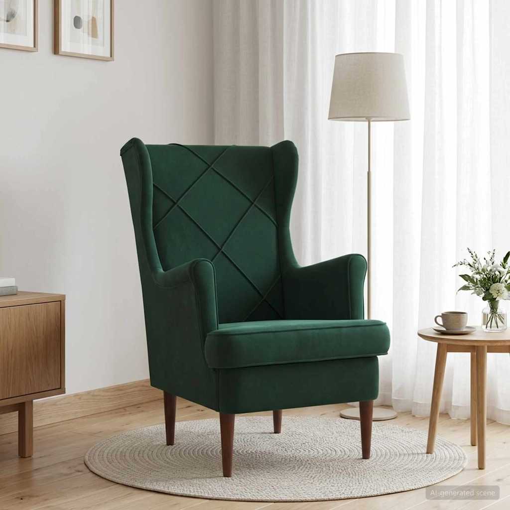 Armchair Dark Green Velvet