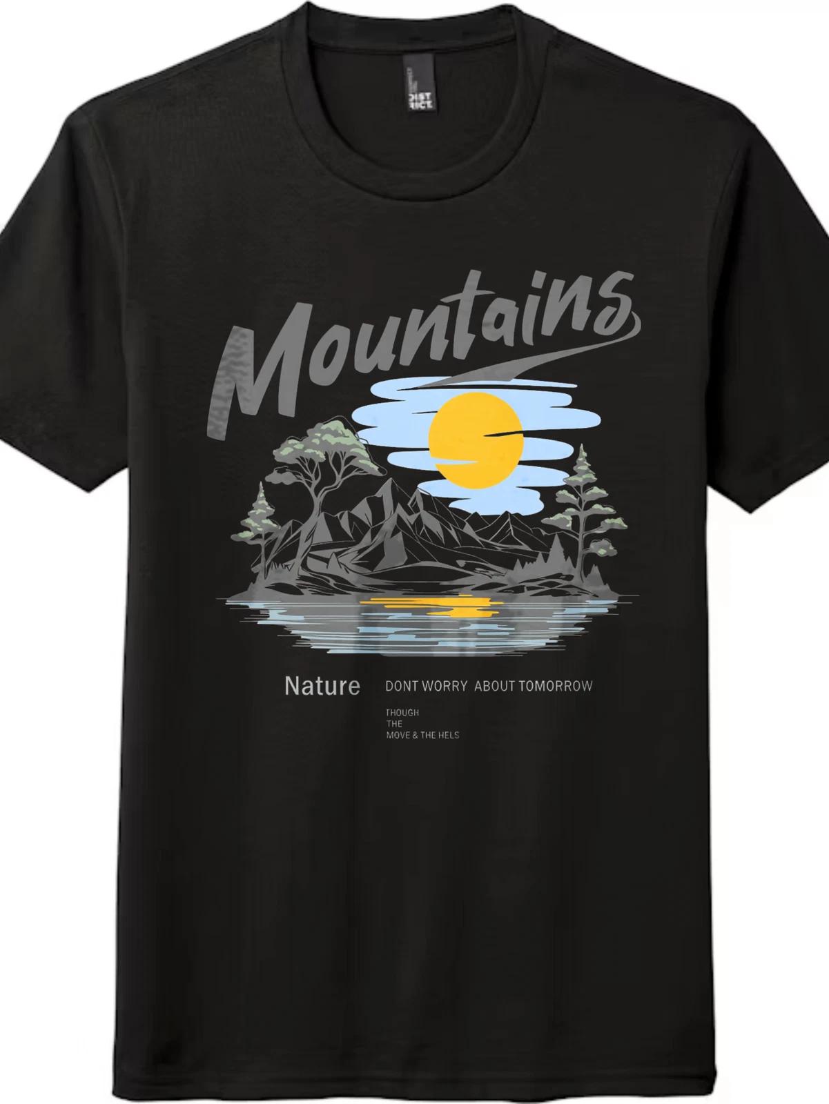 Nature Therapy Graphic Tee | Mountains & Motivational Quote, Unisex T-Shirt XL