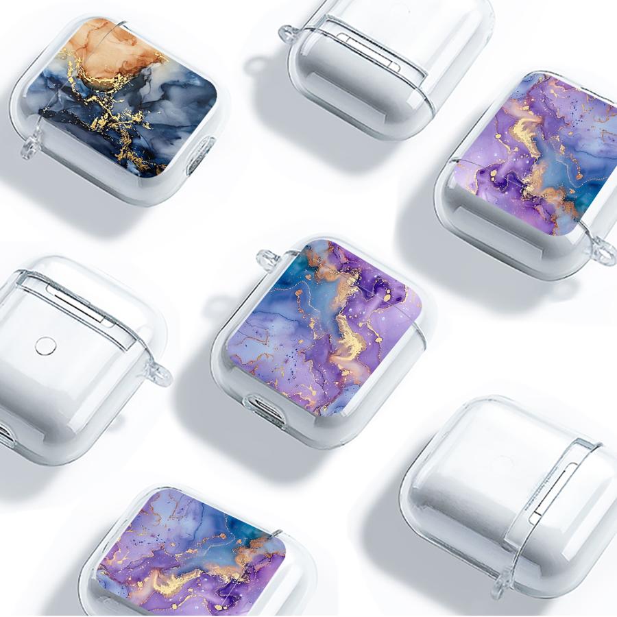 Flower Marble Case For Airpods 1 4 Pro3 3 Pro2 2 Pro Clear Earphone Cases Cover