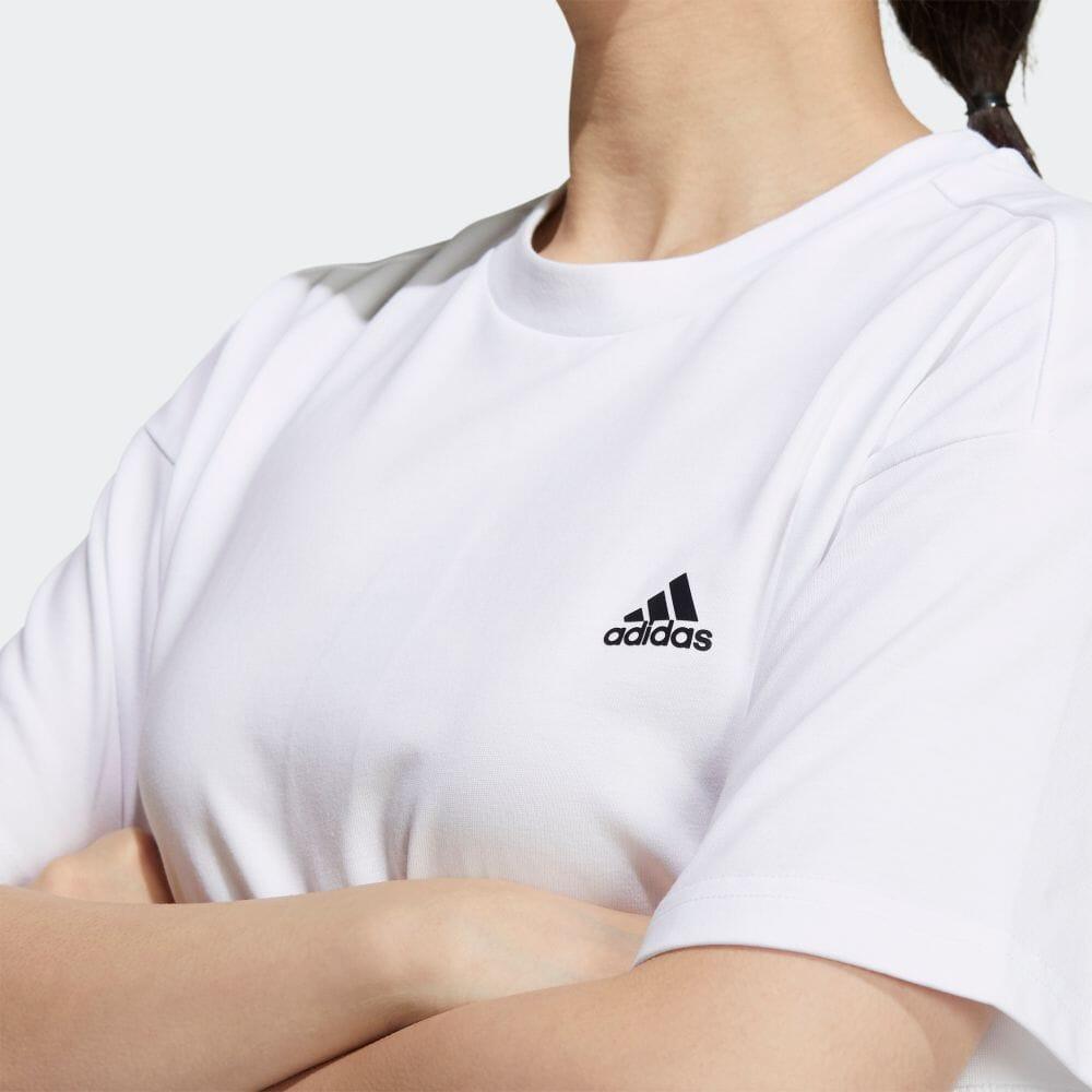 Adidas Solid Color Loose Fit Short Sleeve T-Shirt Women Tops White HC2541
