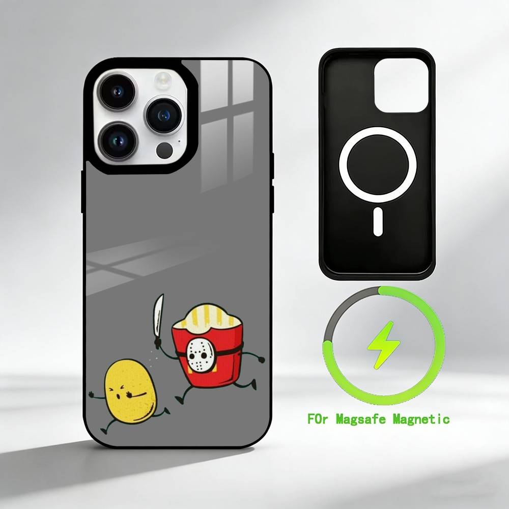 

L-Interesting cartoon minimalism Phone Case For iPhone 17 16 15 14 13 12 Pro Max Plus for Mirror Wireless Magnetic Cover iPhone12PRO