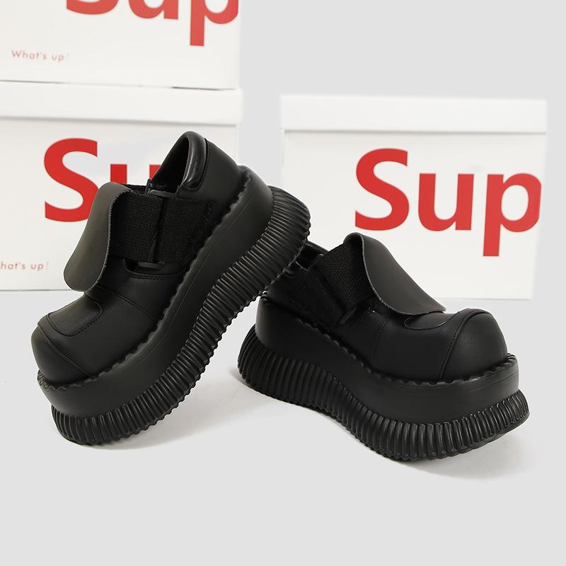 Fashion Women's Black Mary-Jane Platform Pumps Round Closed Toe Ankle Strap Shoes Women's Fashion Chunky Heels Lolita College Shoes