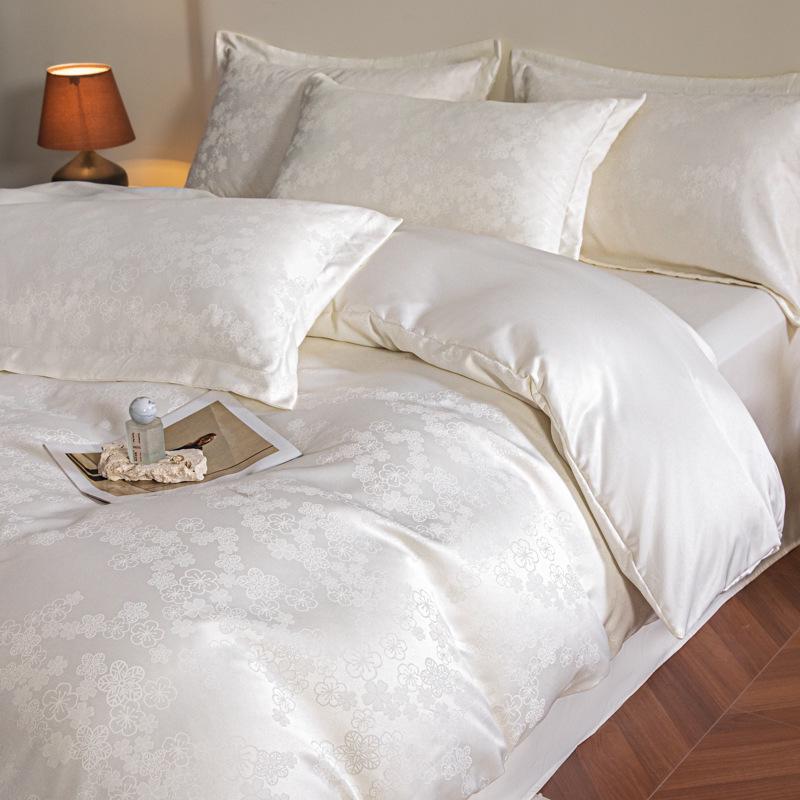 2026 Luxury Silk & Cotton Jacquard Bedding Set - Soft, Skin-Friendly & Comfortable