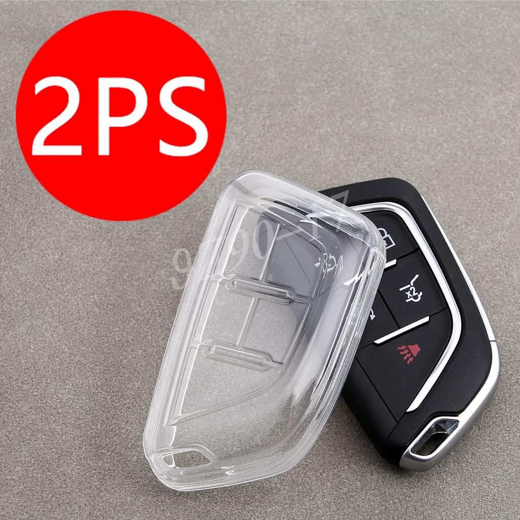 Tpu Fully Transparent Key Fob Case Cover Holder Keychain For Cadillac Xt4 Ct4 Ct5 Lyriq