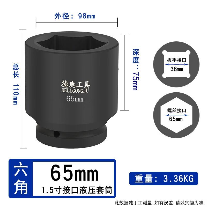 Delu 1.5-inch Hydraulic Wrench Extended Hexagonal Socket