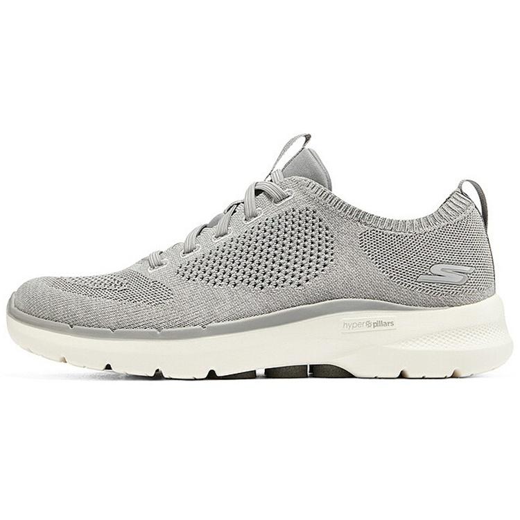 Skechers Go Walk 6 Shoes Grey Cream White Men s 894139-GMLT EU 44